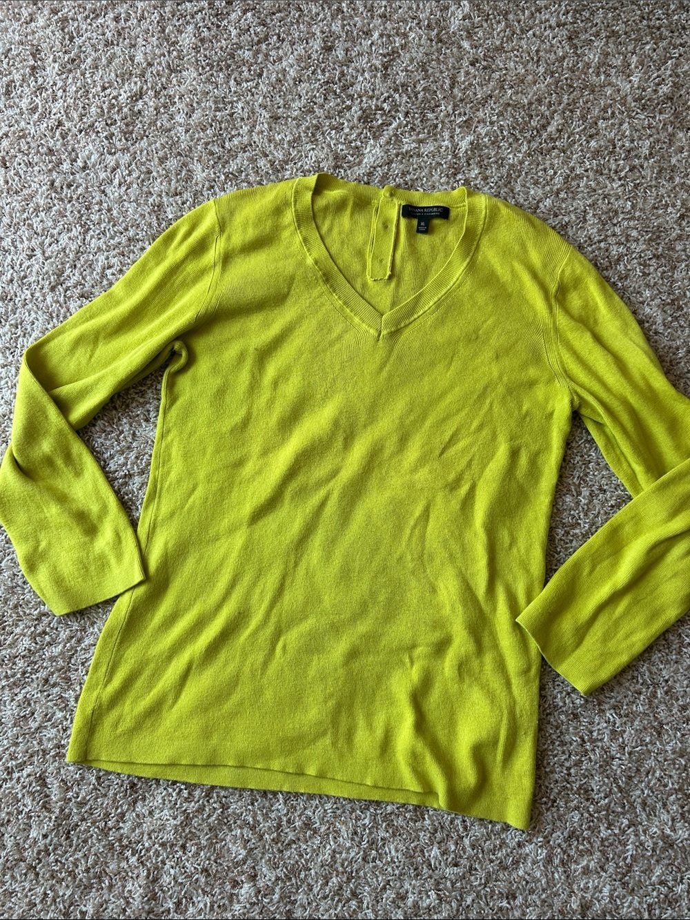 Banana Republic Cashmere Chartreuse Sweater | Chartreuse Sweater | Bright
